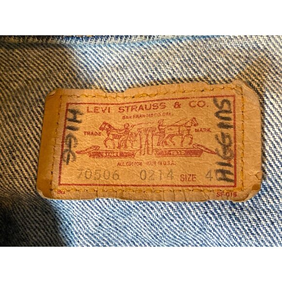 Vintage 80s Levis Jacket Trucker Denim reverts Jean 70506-0214 Women 40 - Picture 10 of 16
